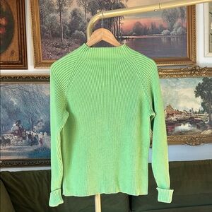 Vintage 100% Cotton Green Ribbed Sweater